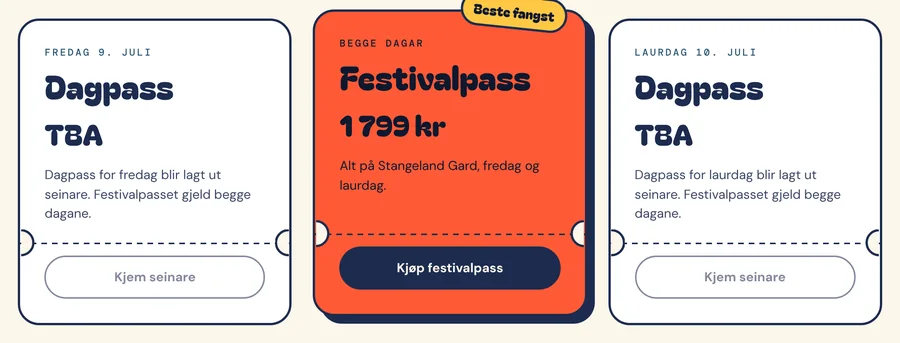 Billettkort fra palepop.no: dagpass og festivalpass